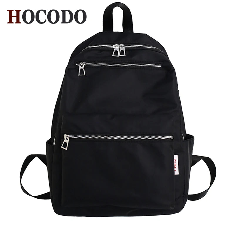 Nylon School Bag Women Backpack for Teenage Girls