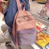 Nylon School Bag Women Backpack for Teenage Girls
