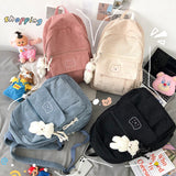 Corduroy Women Backpack Solid Female Student Schoolbag For Teenage Girl Travel