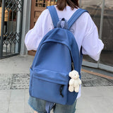 Female Canvas School Bag For Teenage Girl Casual Shoulder Rucksack