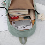 Female Canvas School Bag For Teenage Girl Casual Shoulder Rucksack