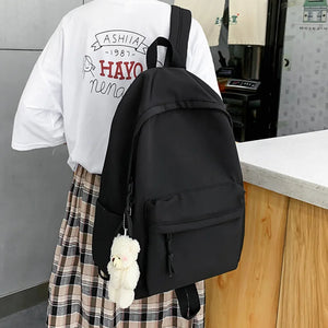 Female Canvas School Bag For Teenage Girl Casual Shoulder Rucksack