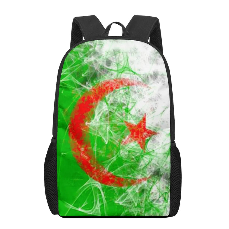 Algeria Flag Children School Bag for Toddler Printing Kid's Backpack