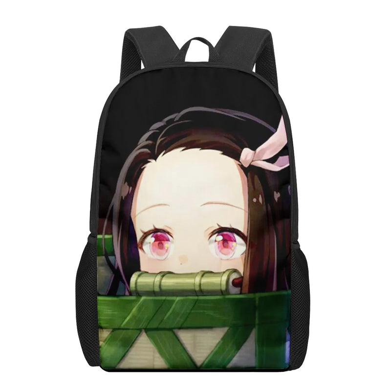 Nezuko Print Kids School Backpacks for Boys Girls
