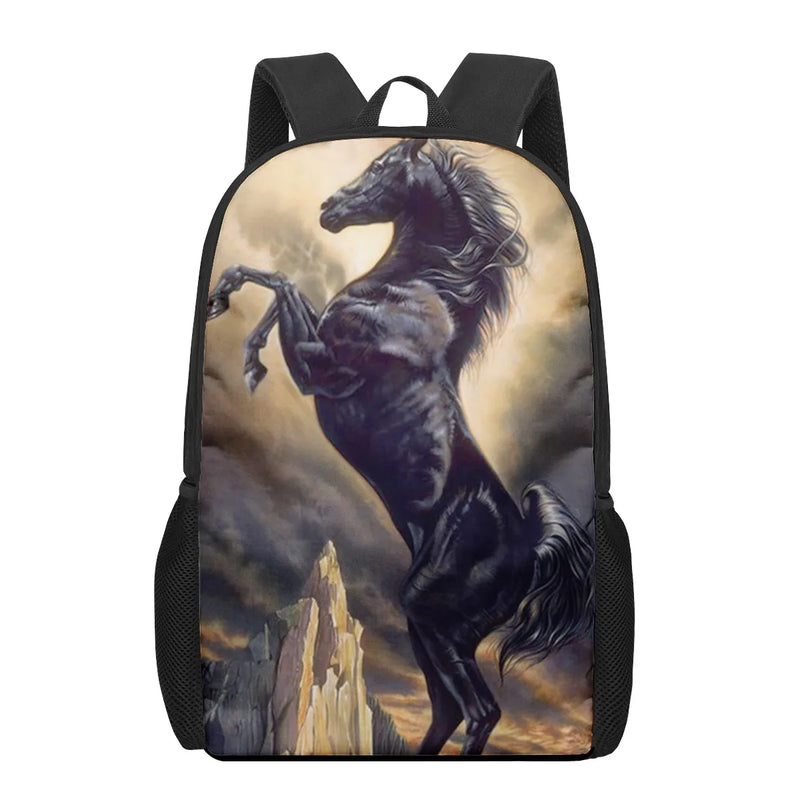 Horse 3D Pattern School Bag for Children Girls Boys Casual Book Bags