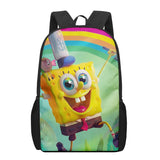SpongeBobs Cartoon Print Men Backpack Boys School Bags Teen Daily Bagpack