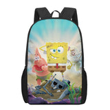 SpongeBobs Cartoon Print Men Backpack Boys School Bags Teen Daily Bagpack