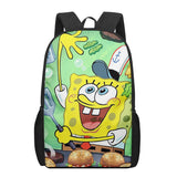 SpongeBobs Cartoon Print Men Backpack Boys School Bags Teen Daily Bagpack