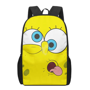 SpongeBobs Cartoon Print Men Backpack Boys School Bags Teen Daily Bagpack