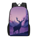 Deer 16inch School Bags 3D Print Kids Schoolbags For Teenager Girls Boys
