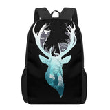 Deer 16inch School Bags 3D Print Kids Schoolbags For Teenager Girls Boys