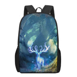 Deer 16inch School Bags 3D Print Kids Schoolbags For Teenager Girls Boys