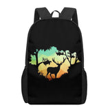 Deer 16inch School Bags 3D Print Kids Schoolbags For Teenager Girls Boys