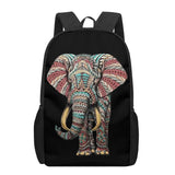 Indian Elephant Art Print 16-inch School Backpack