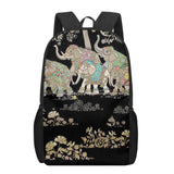 Indian Elephant Art Print 16-inch School Backpack