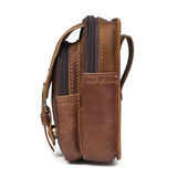 Leather Messenger Bag Men Travel Crossbody Shoulder Dark Brown