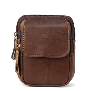 Leather Messenger Bag Men Travel Crossbody Shoulder Dark Brown