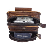 Leather Messenger Bag Men Travel Crossbody Shoulder Dark Brown
