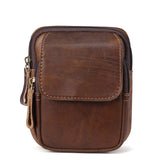 Leather Messenger Bag Men Travel Crossbody Shoulder Dark Brown