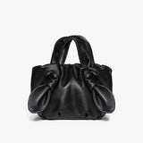 Soft Leather Pleated Tote Bag Lady Shoulder Messenger Bag