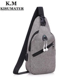 USB Charging chest pack single shoulder bags unisex chest bag