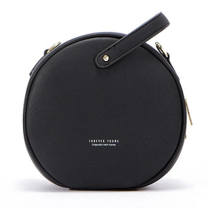 Circular Leather Women Shoulder Bag Crossbody Messenger Bags