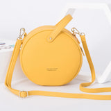 Circular Leather Women Shoulder Bag Crossbody Messenger Bags
