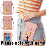 Personalized Crossbody Shoulder Bag Pink Touch Screen Cell Phone Purse