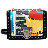 HOT Graffiti Messenger Chain Bag Shoulder Square Underarm Bag