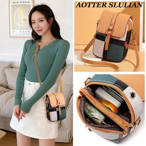 Small Crossbody Messenger Bag Women Shoulder Mini PU Leather Phone Package Purse
