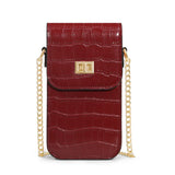 Small Crossbody Bags Stone Print Women's Mini PU Leather Shoulder Messenger Bag
