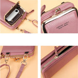Small Crossbody Bag Matte Leather Shoulder Messenger Clutch Phone Purse Handbag