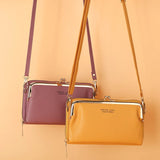 Small Matte Leather Crossbody Bag Women Shoulder Messenger Clutch Purse Handbag