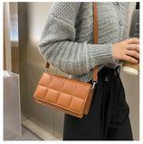 Small Crossbody Bags Women Solid Shoulder Crossbody Bag Weave Small PU Leather C