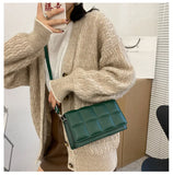 Small Crossbody Bags Women Solid Shoulder Crossbody Bag Weave Small PU Leather C