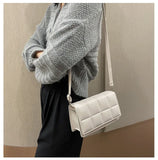 Small Crossbody Bags Women Solid Shoulder Crossbody Bag Weave Small PU Leather C