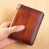 Men's Small Mini Leather Wallet Retro Purse