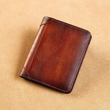 Men's Small Mini Leather Wallet Retro Purse