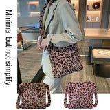 Leopard Plush Shoulder Bags for Women's Vintage Handbags