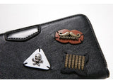 Men's Rivets Skull Beard Decoration Leather Wallet