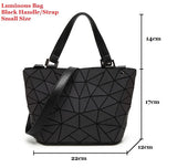 Women Geometric Handbag Hologram Laser Tote Luminous Bag