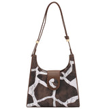 Leopard Print Underarm Bag Shoulder Crossbody Purse Leather Handbag