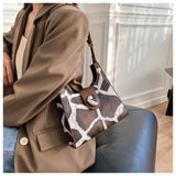 Leopard Print Underarm Bag Shoulder Crossbody Purse Leather Handbag