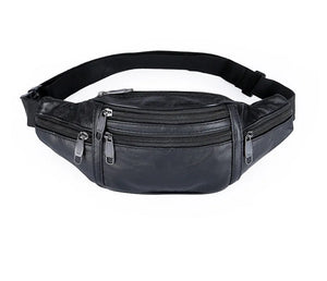 Men's Leather Waist Pack Travel Chest Bag Phone Crossbody Bag SH02