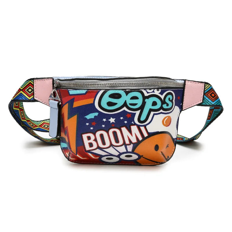 3D Printing Waist Bag Women Fanny Pack Leather Belt Bag