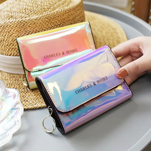 Holographic Key Holder Women Wallets Key Organizer Small Wallet