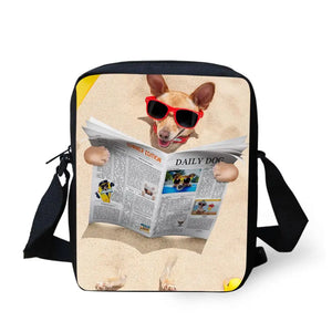 HUE MASTER Dog Print Messenger Bag for Women Men Kids Boys Girls