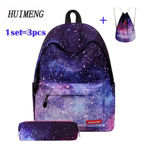 Universe Space Unicorn Backpack & Drawstring Bag 3pcs Set