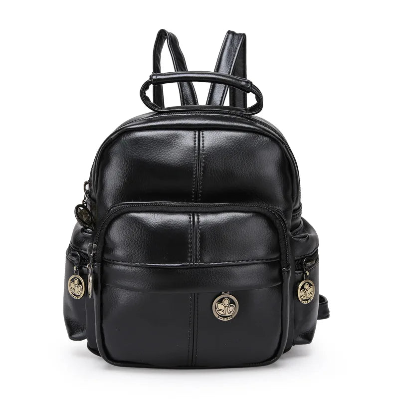 HUIMENG PU Leather Backpack for Girls - School Laptop College Bag