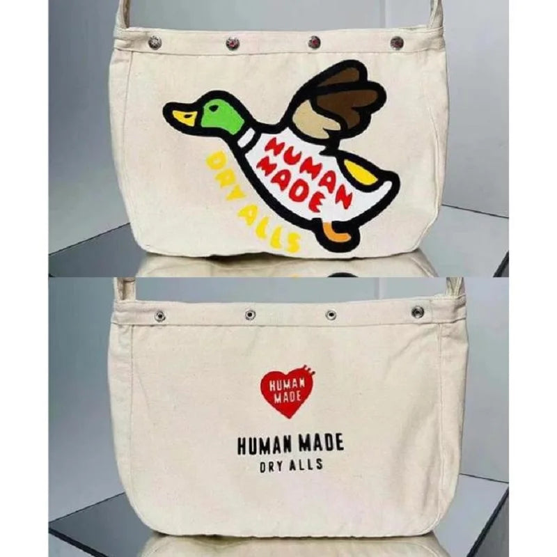 Japanese Duck Shoulder Messenger Bag Retro Canvas Tote Couple Casual Bags
